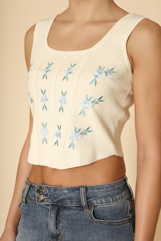 Floral corset tank top