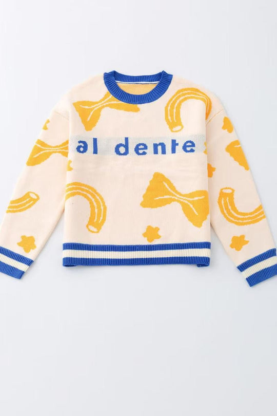 Al dente pasta knit sweater
