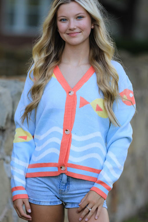 Fish bowl knit cardigan