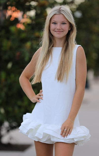 Ruffle trim dress