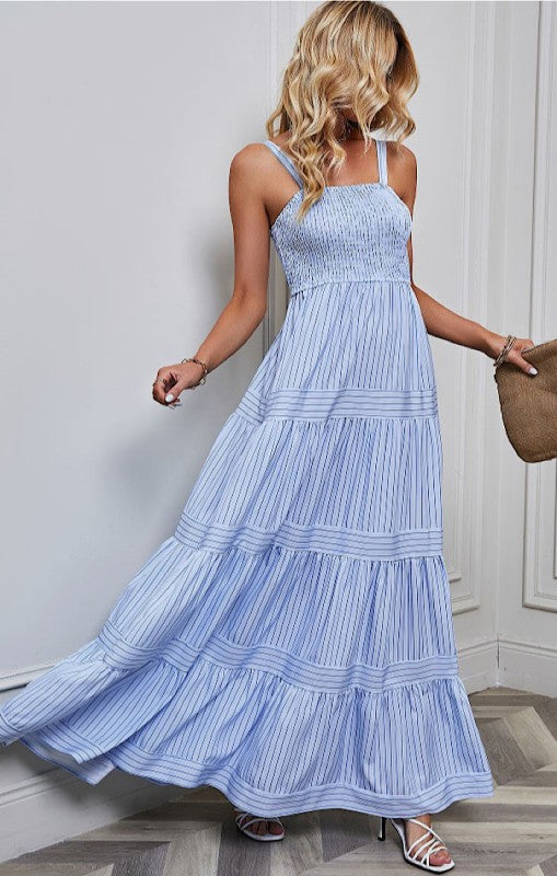 Miss Sparkling Smocked Tiered Maxi Dress