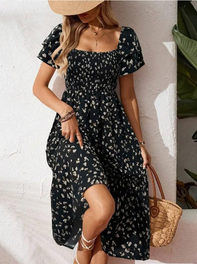 Floral Ruffle Midi Dress