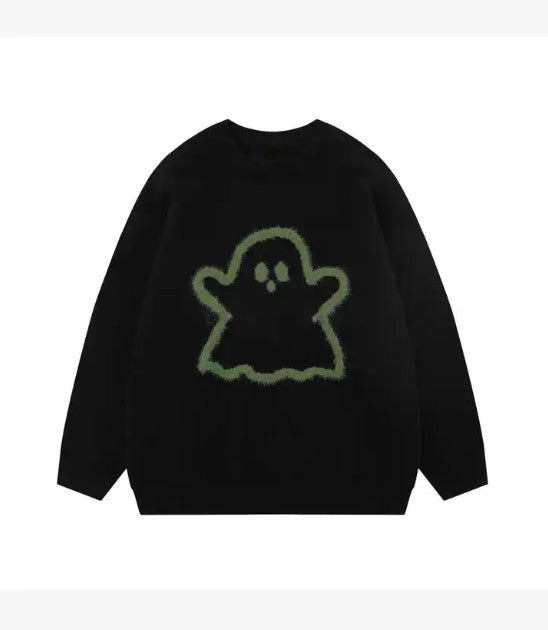Glow-in-the-Dark Ghost Sweater - Halloween Knit