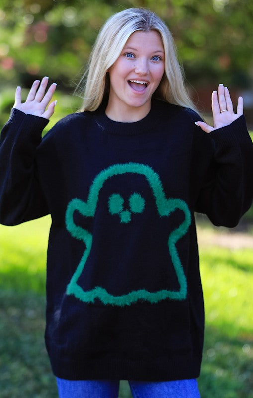 Glow-in-the-Dark Ghost Sweater - Halloween Knit