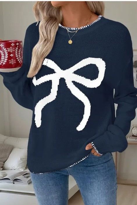 Long Sleeve Crew Neck Knit Sweater