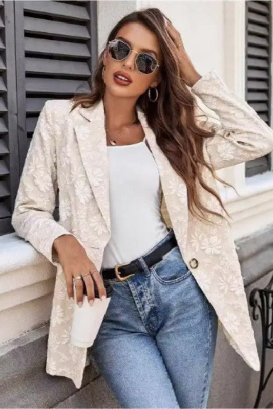 Floral Embroidered Blazer