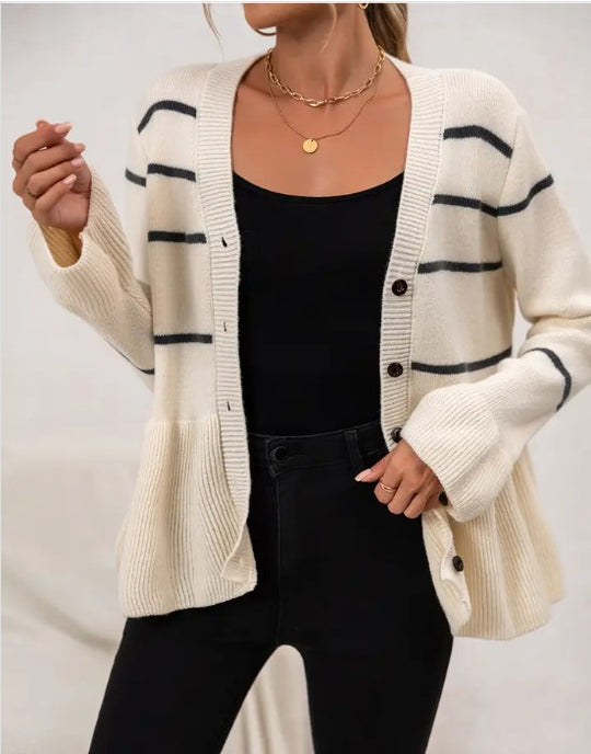 Striped Ribbed Cardigan