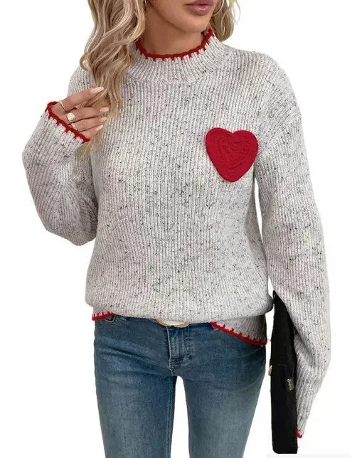 Heart Patch Sweater