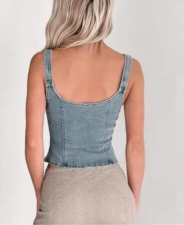 Miss Sparkling Denim Corset Top