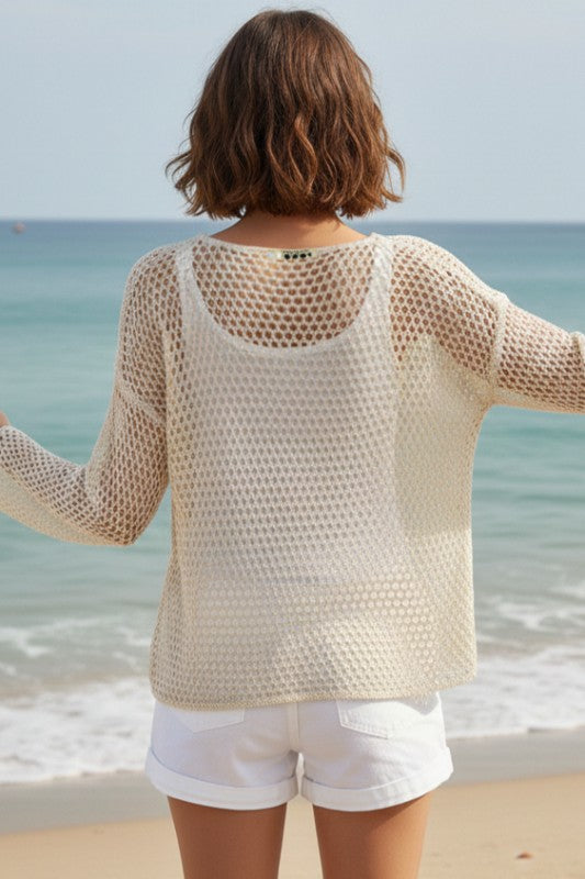 Miss Sparkling Women's Crochet Knit Top