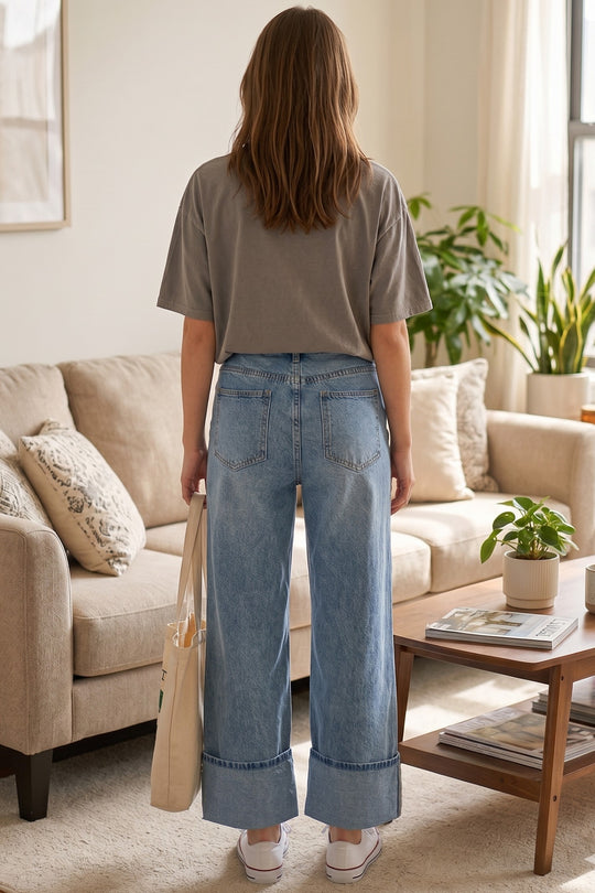 Miss Sparkling High Rise Cuffed Jeans