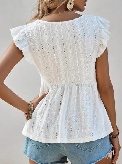 Miss Sparkling Ruffled Peplum Blouse