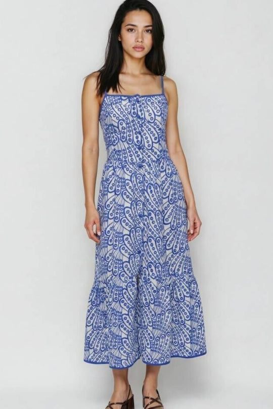 Miss Sparkling Eyelet Cami Midi Dress