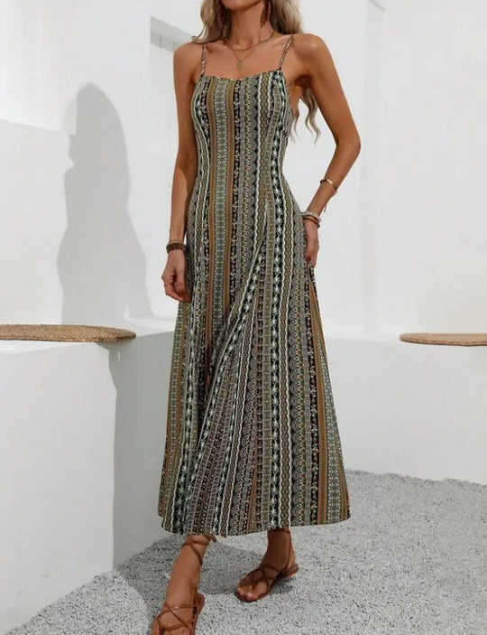 Spaghetti Strap Side Slit  Maxi Dress
