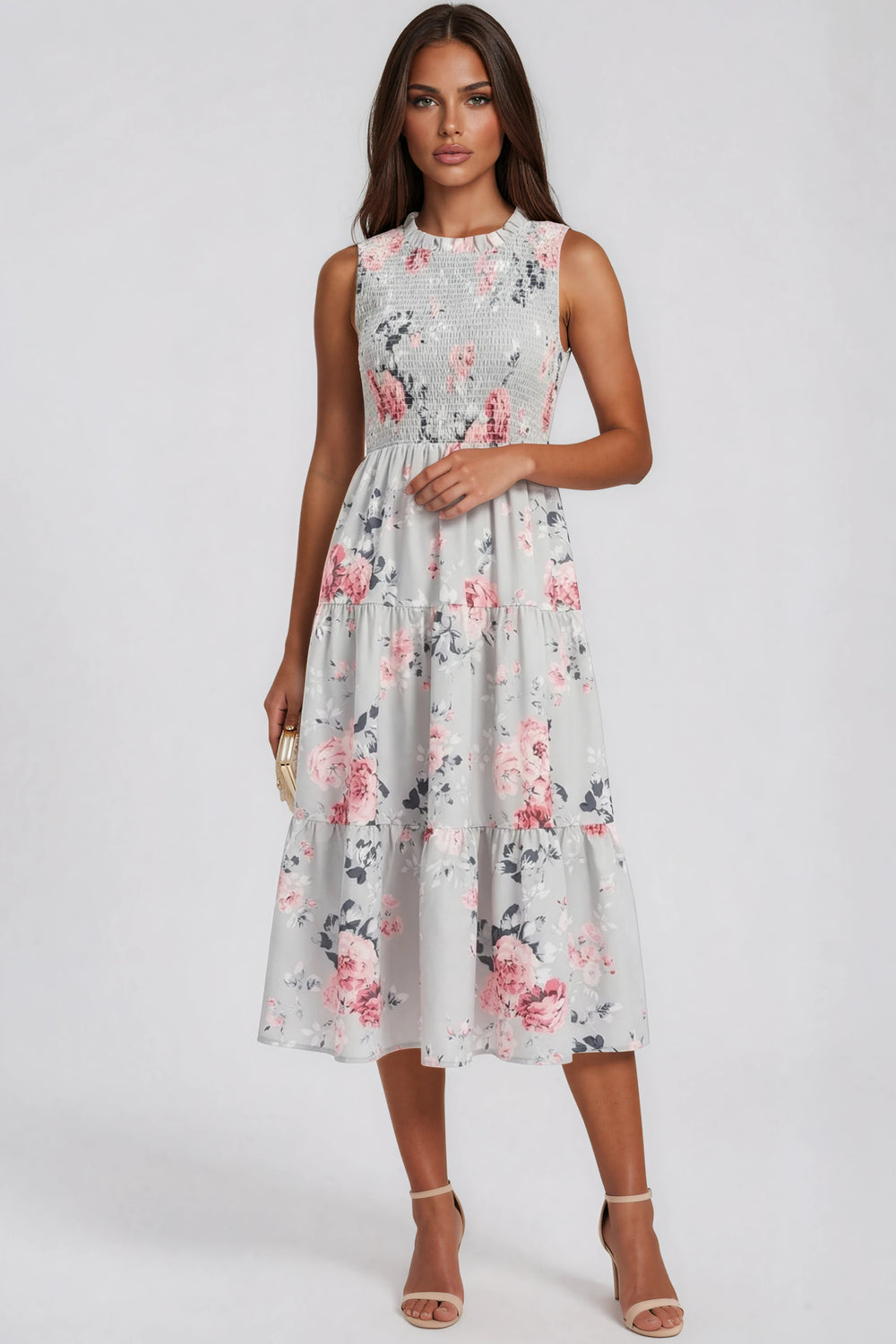 Floral Tiered Midi Dress