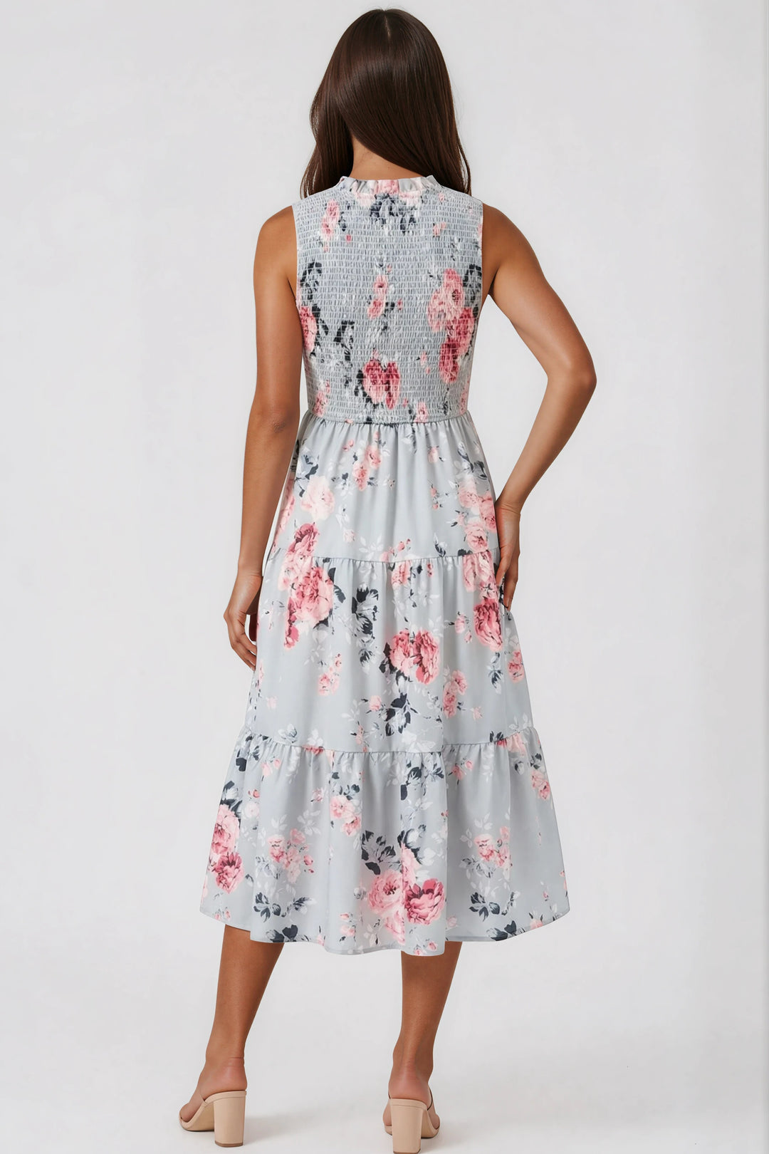 Floral Tiered Midi Dress