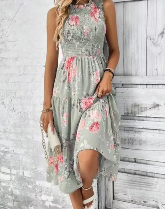 Floral Tiered Midi Dress