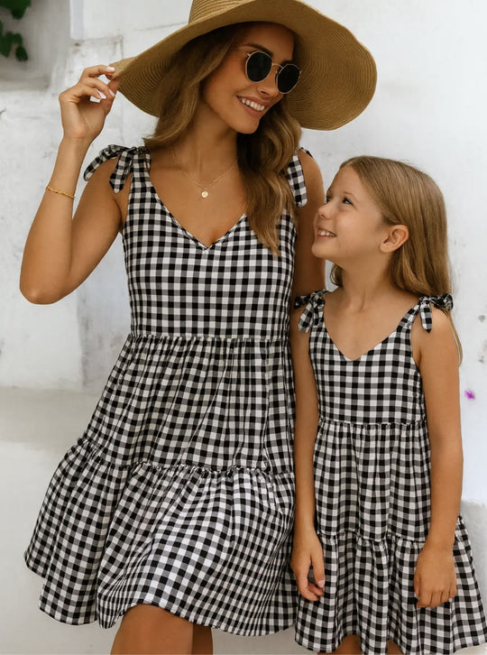 Mommy & Me Gingham Ruffle Dress