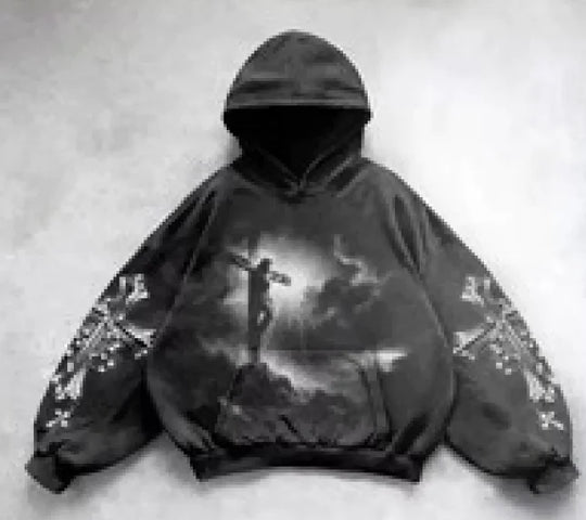 Hooded Printed Hip Hop Y2G Streetwear Sweatshirt