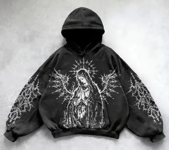 Hooded Printed Hip Hop Y2G Streetwear Sweatshirt