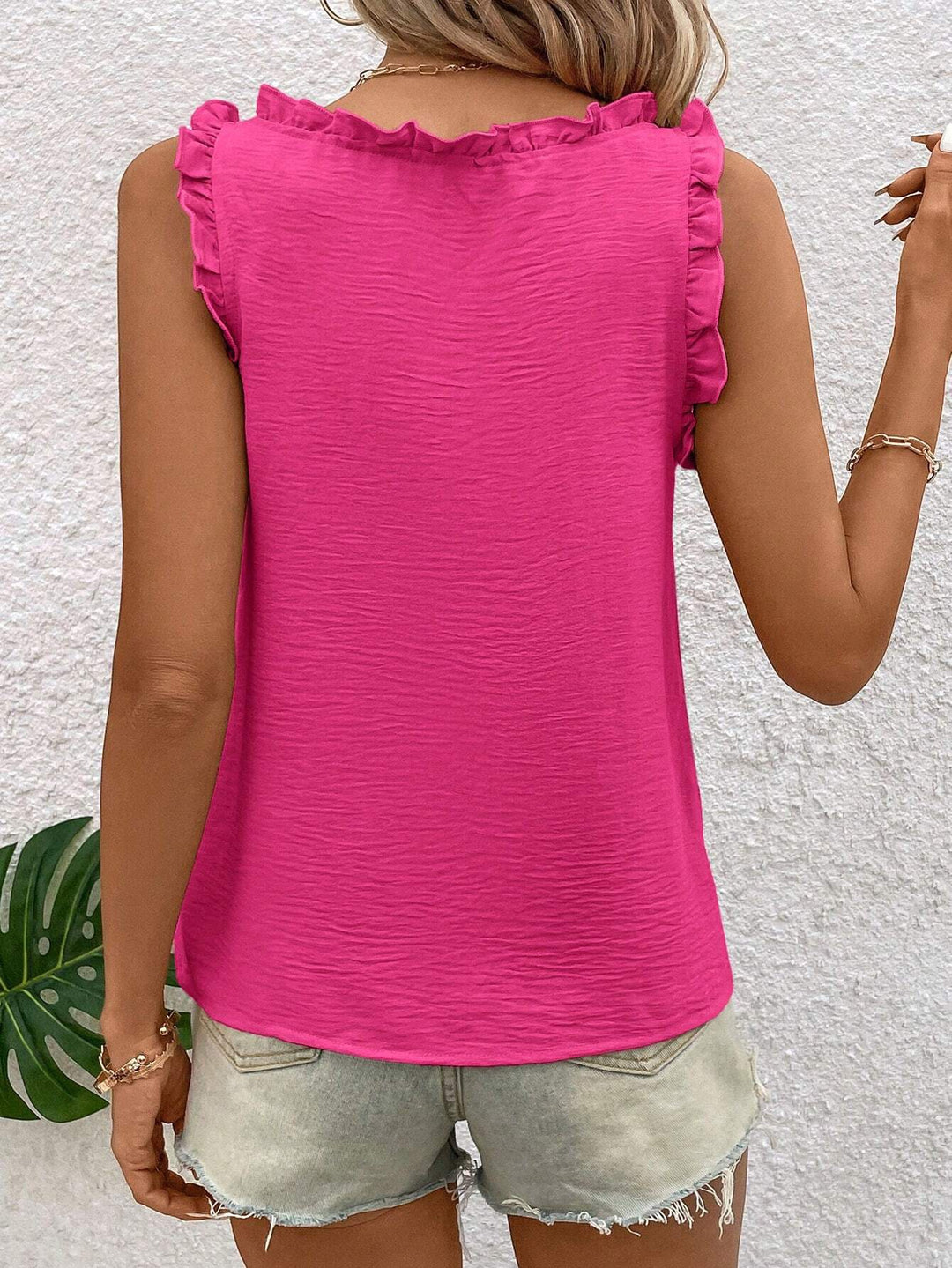 Ruffled Sleeveless Tank Top – Summer Casual