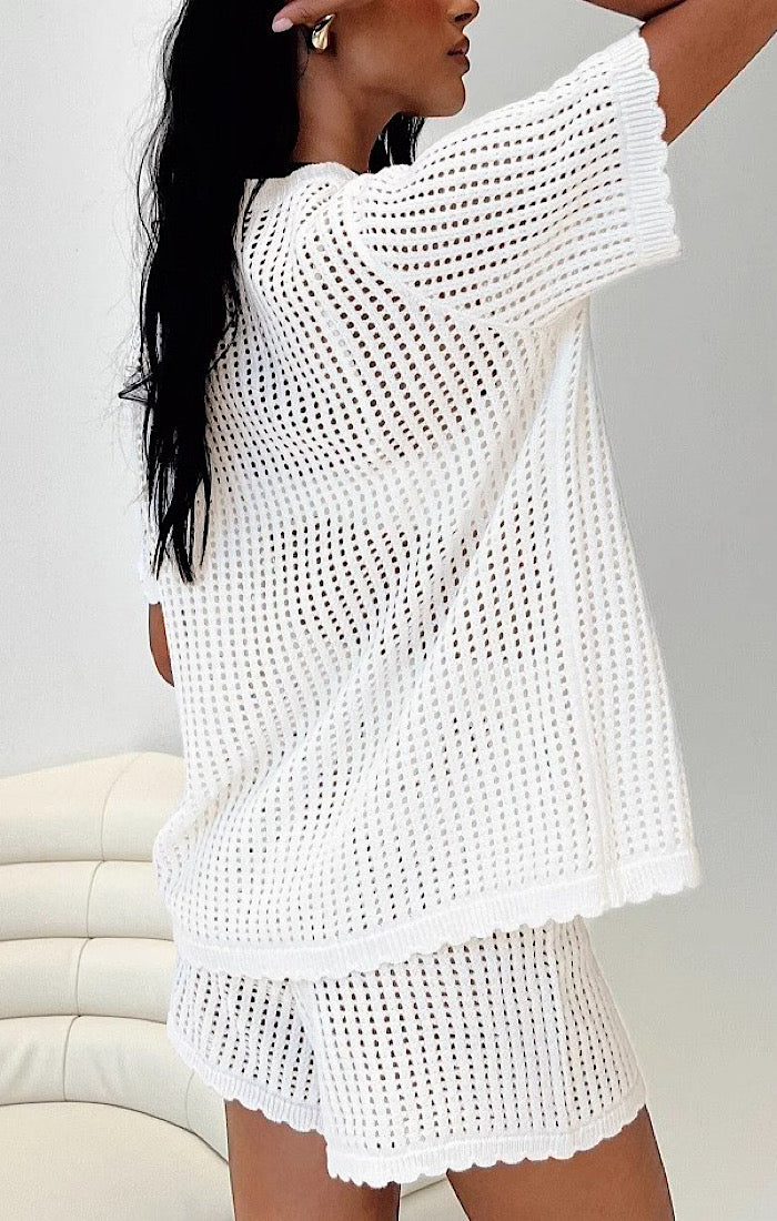 Striped Short Sleeve Shirt & Shorts Set