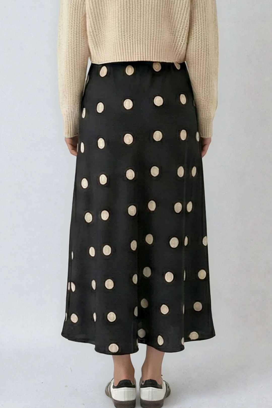 Vintage Polka Dot Midi Skirt
