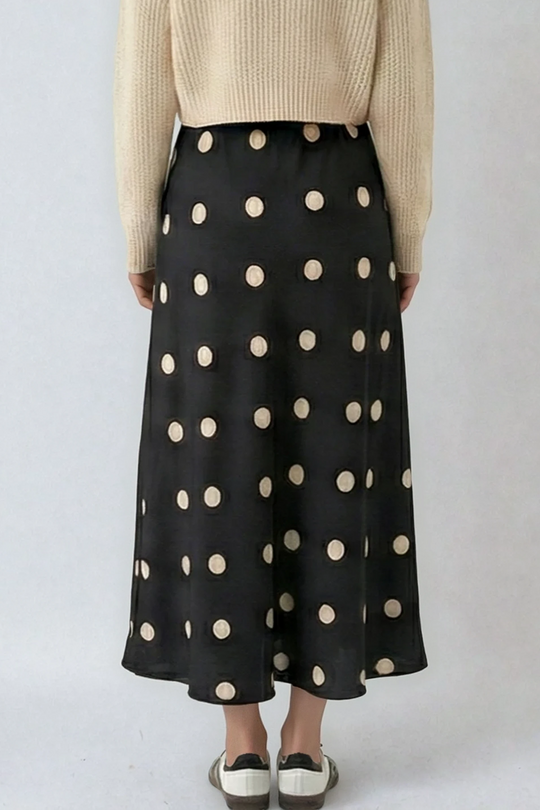 Vintage Polka Dot Midi Skirt