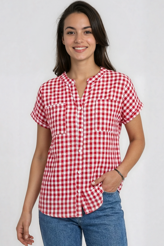 Miss Sparkling Gingham top