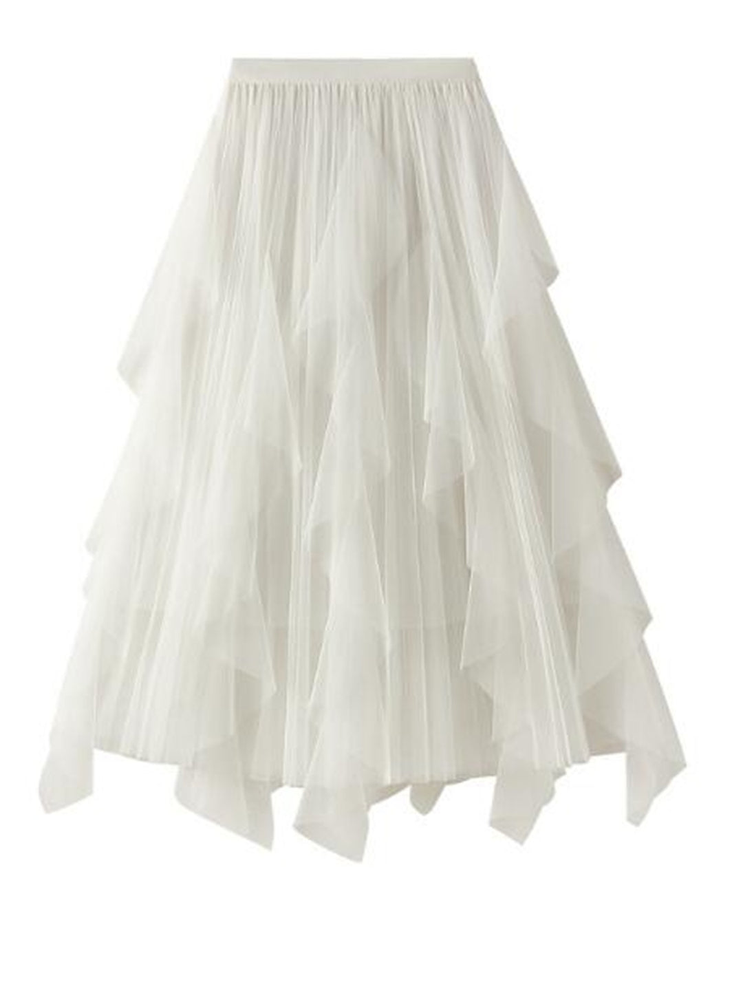 Pleated chiffon midi skirt