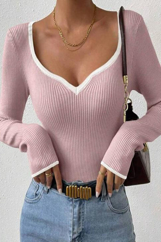 Ribbed long sleeve top