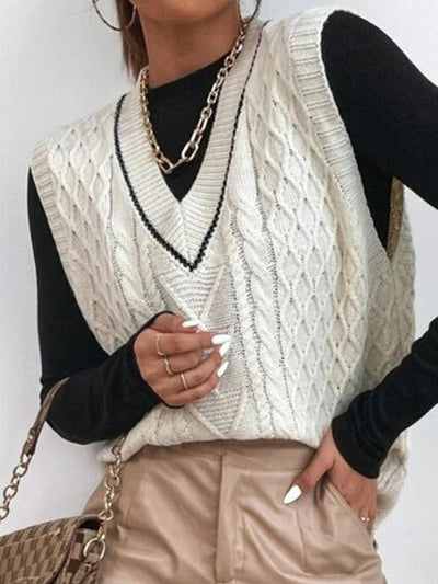 Cropped knit sweater vest