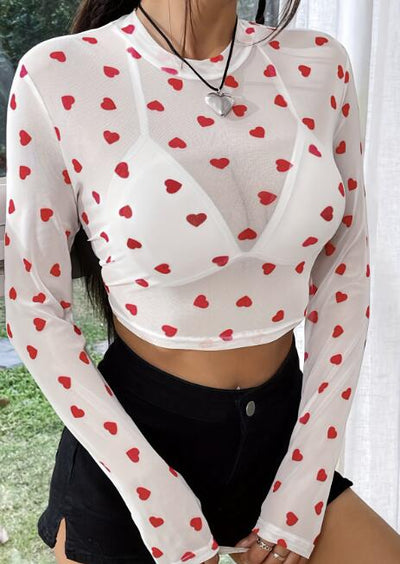 Heart Mesh long sleeve top