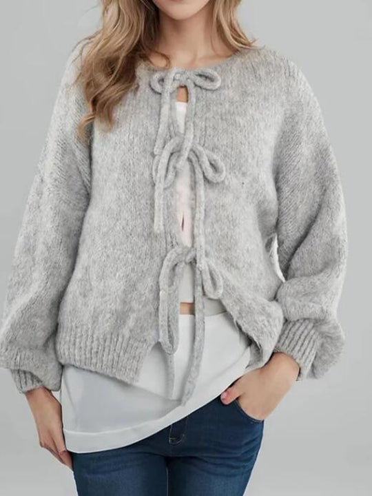 V-neck front tie Cardigan