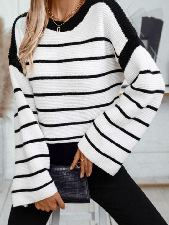 Striped knit sweater
