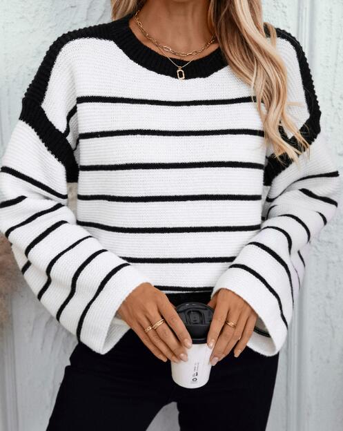 Striped knit sweater