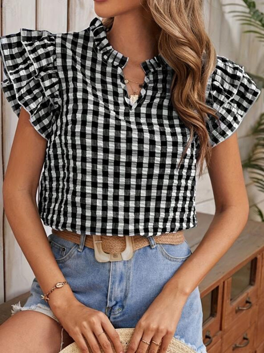 Gingham blouse