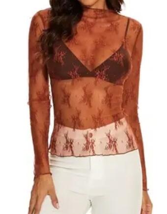 Long sleeve mesh top