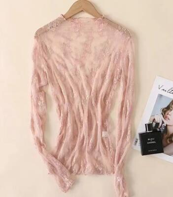 Long sleeve mesh top