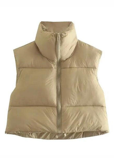 Cropped puffer vest