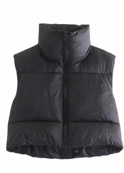 Cropped puffer vest