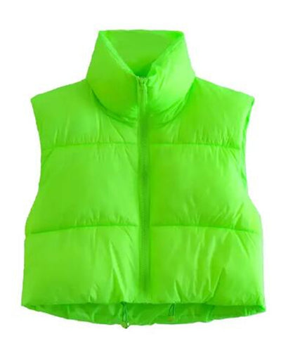 Cropped puffer vest