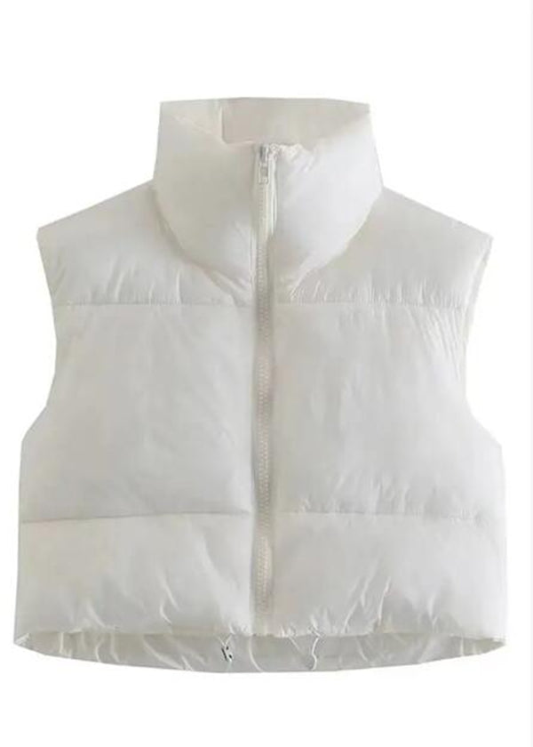 Cropped puffer vest