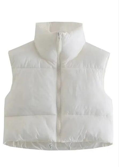 Cropped puffer vest