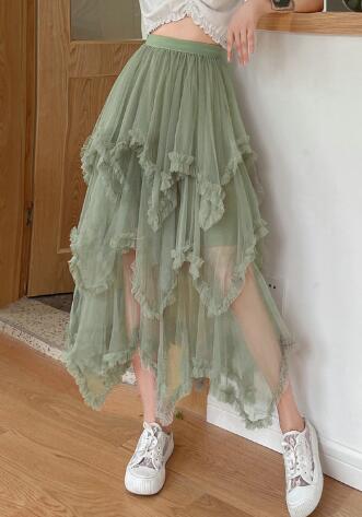 Layered Mesh High Waist Skirt