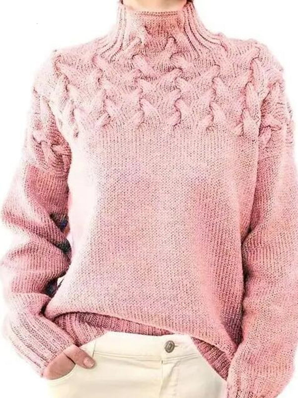 Mock neck knit sweater