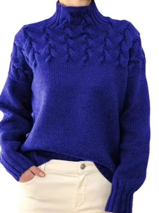 Mock neck knit sweater