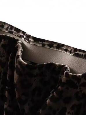 Velvet leopard midi skirt