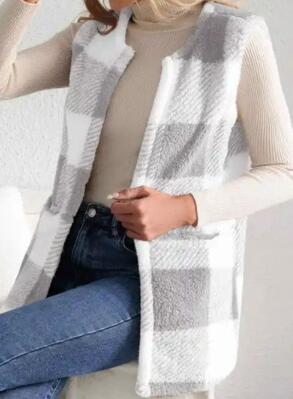 Sherpa Plaid Vest