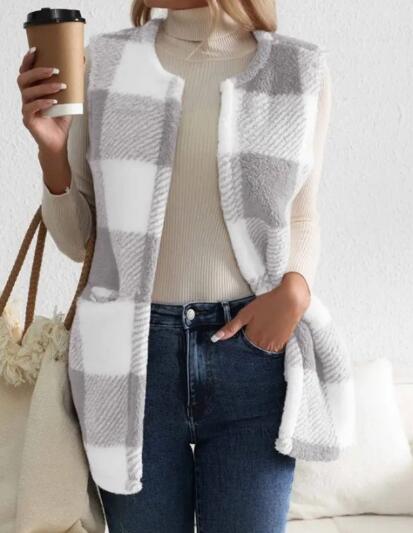 Sherpa Plaid Vest